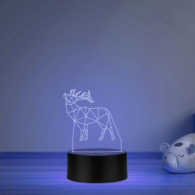 3D Illusion Deer Led Night lamp Multicolored Light Gift for Birthday